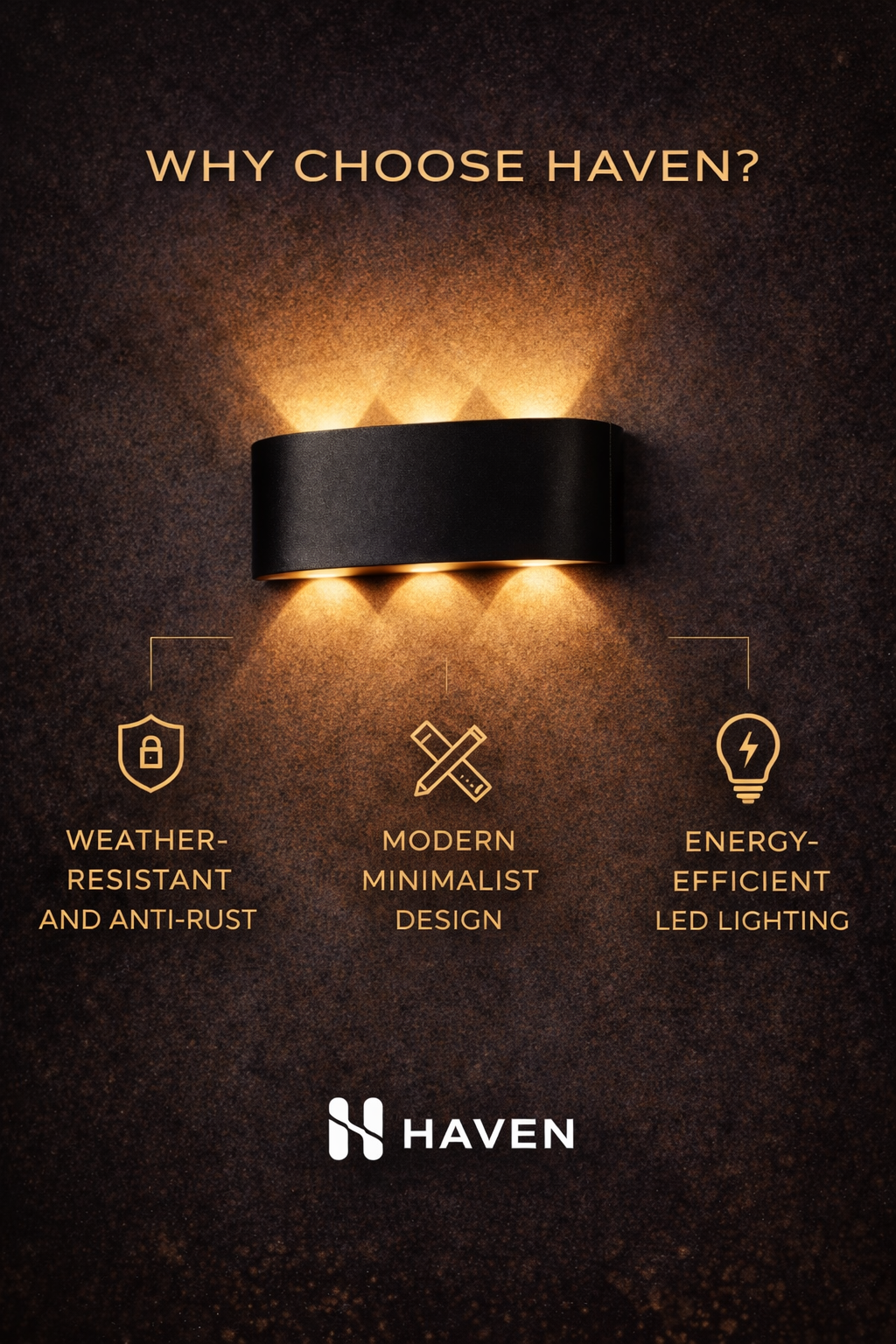 HAVEN White Up & Down LED Wall Sconce (Indoor/Outdoor)