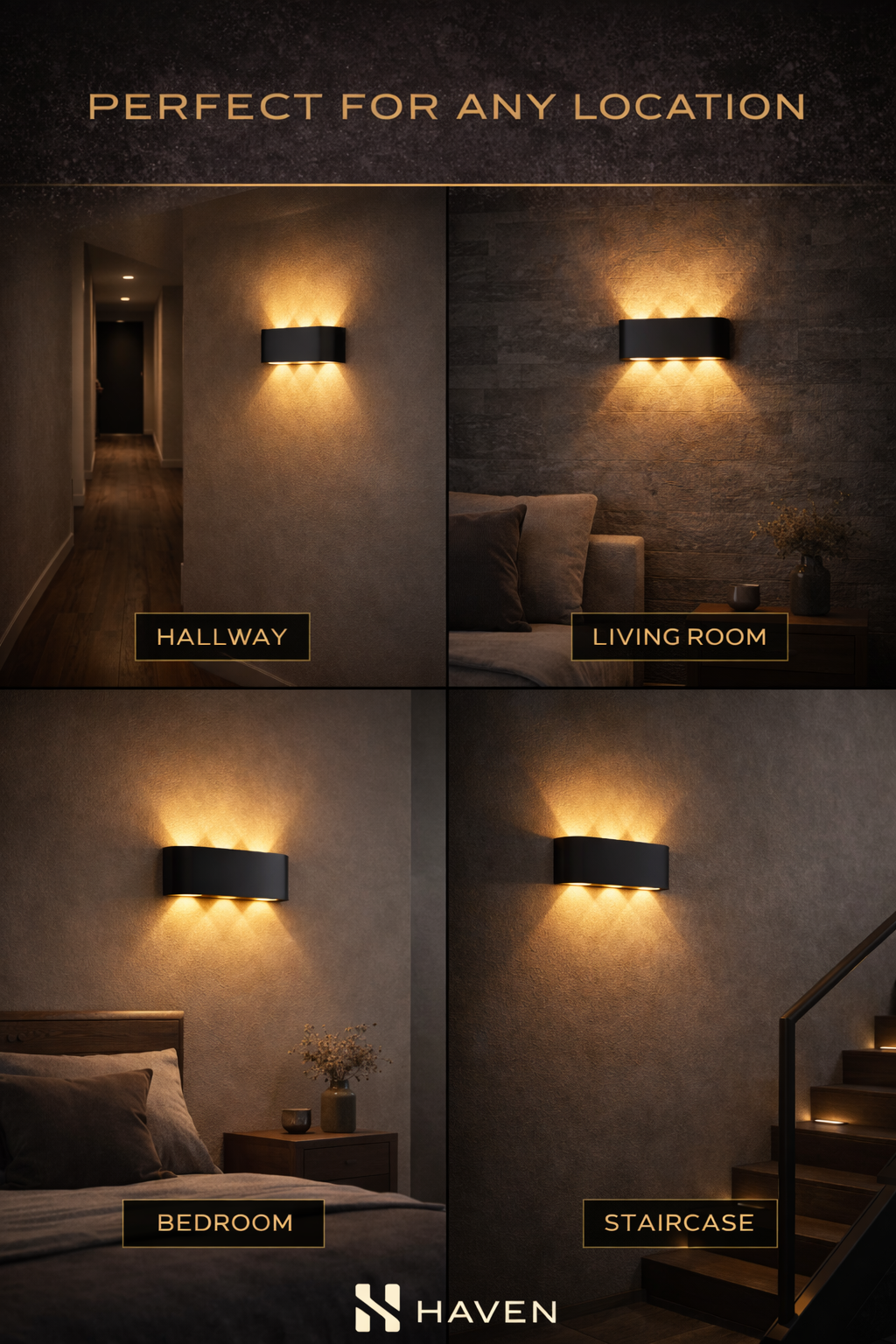 HAVEN White Up & Down LED Wall Sconce (Indoor/Outdoor)