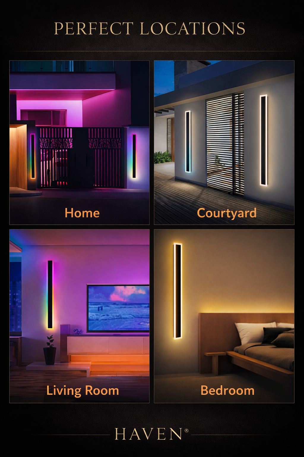 HAVEN Smart RGB Wall Sconce (App + Bluetooth)