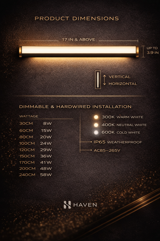 HAVEN Minimalist Outdoor Linear Wall Light (Waterproof)