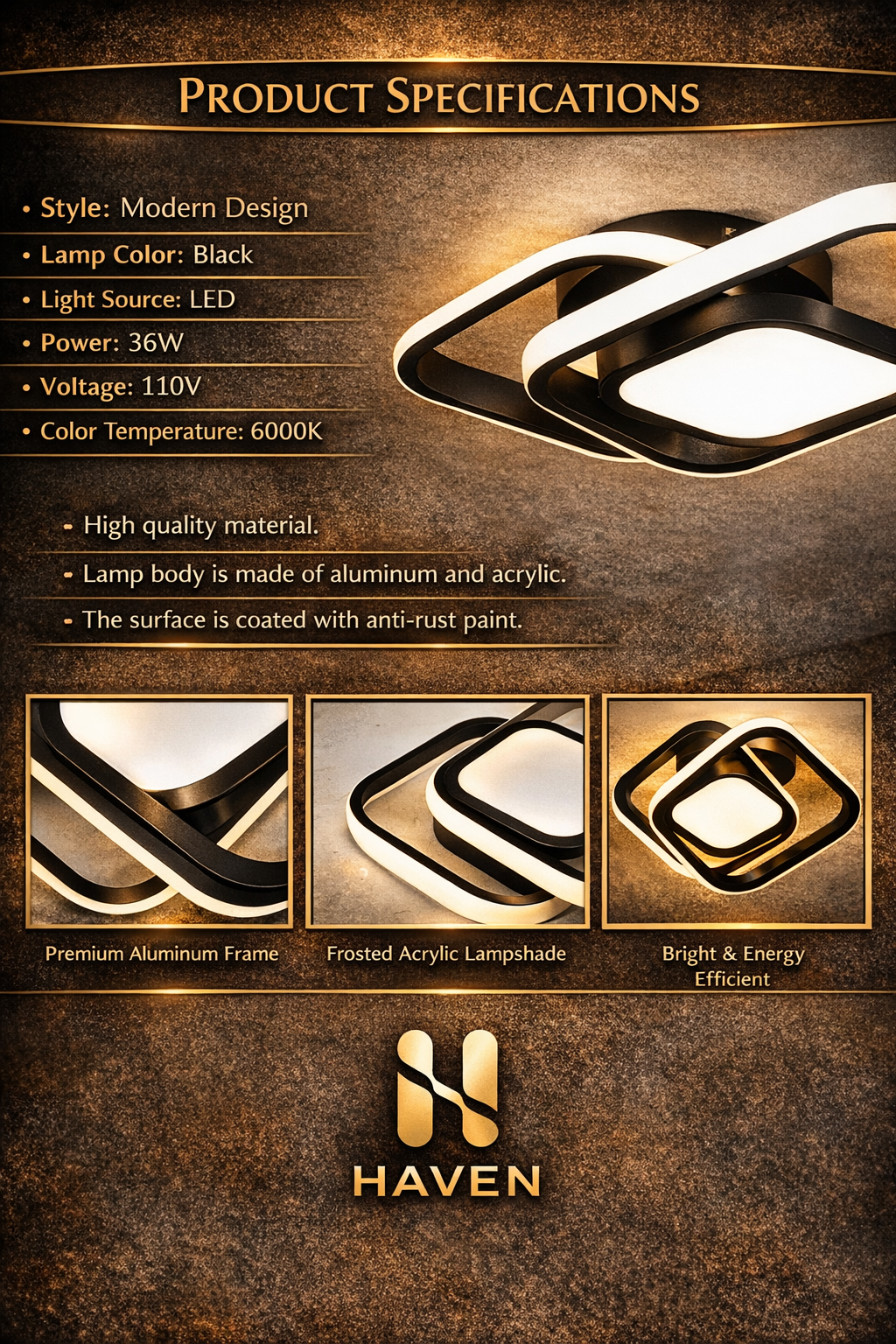 HAVEN AuraLine™ Dimmable Ceiling Light